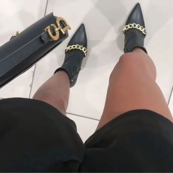 ZARA CHAIN HIGH HEEL ANKLE BOOTS - Picture 7 of 15